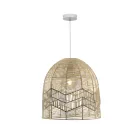 Hand Made Natural Material Hemp Rope Wicker Style Dome Woven Rattan Pendant Lamp