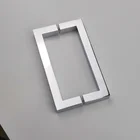 Polished chrome 8 "square tube right-angle back-to-back handle frame shower door hinge handle