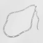 minimalistic 925 sterling silver figaro chain choker necklace