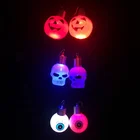 Halloween Party Set LED Pumpkin Eyeball Skull Earrings LED Pumpkin Headband Light up Jewelry