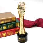 Factory Price Promotion Award Trophy With Irregular Metallic Round Black Crystal Base