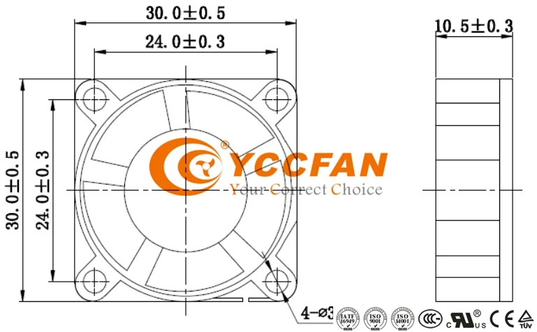 Min Fan, PWM, 8000RPM, 3pin, 30x30x10mm - detail 20