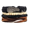 Fashion Vogue Casual Punk Retro Bead Multi-layer Angel Wings Brighton Accessories Jewelry Leather Beads Bracelet