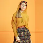 2019 new arrival Woolen tops long sleeve hooded solid casual loose blouse for womens