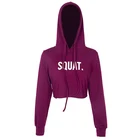 OEM Service Hoodies Crop Wholesale Ladies 100% Cotton Plain Sexy Crop Tops Cropped Hoodies for Women