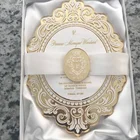 Hot Deal Wedding Invitation Card Custom Luxury White Laser Cut Acrylic Wedding Cards Invitation with Box