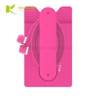 Customized Universal Reusable Snap Back Cover Adhesive 3M Sticker Pink Silicone Mobile Phone Card Wallet