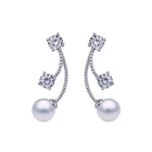 ER0306CP Ladies Jewelry Silver Earrings Made In China Woman Fashion Earrings Wholesale Pearl Jewelry Earrings