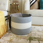 Extra Large Woven Cotton Rope Blanket Basket Bathroom Laundry Basket Hamper With Handle