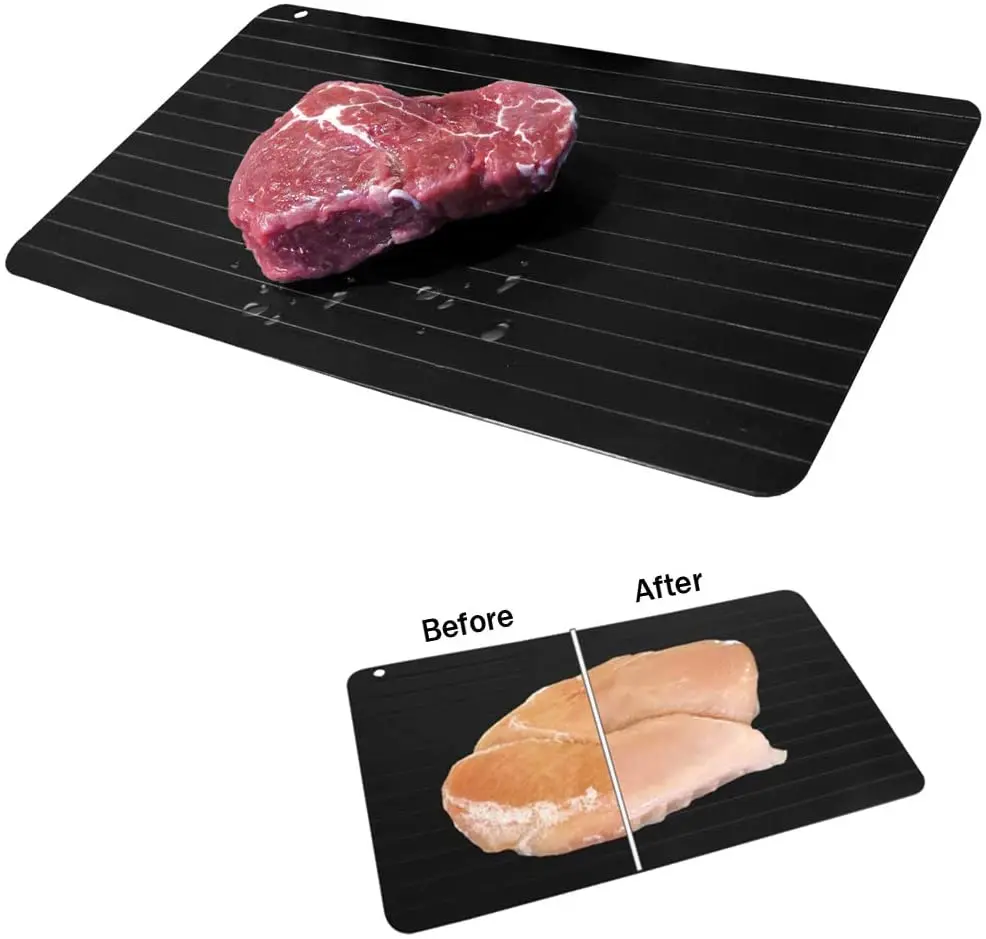 Large Quick Miracle Non Stick Fast Thaw Defrost Frozen Food Meat Defrosting Tray Pad