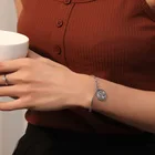 Vintage Bracelet Trendy 925 Sterling Silver Chain With Round Coin Charm For Women
