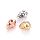 Women Handmade Bracelets Connectors Necklace DIY Accessories Pave Cubic Zircon Charms Bead Skull Beads for Jewelry Making