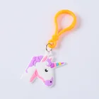 jewelry customization PVC soft plastic unicorn key chain popular creative cartoon key chain