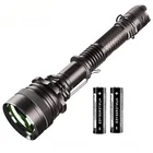 Super Brightness Aluminum Alloy T6 Rechargeable Leds Flashlight Powerful 2 Battery Long Throw Led Torch Flashlight