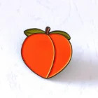 Wholesale Custom Fruit Peach Shaped Soft Enamel Lapel Pins Factory Direct Sale No MOQ