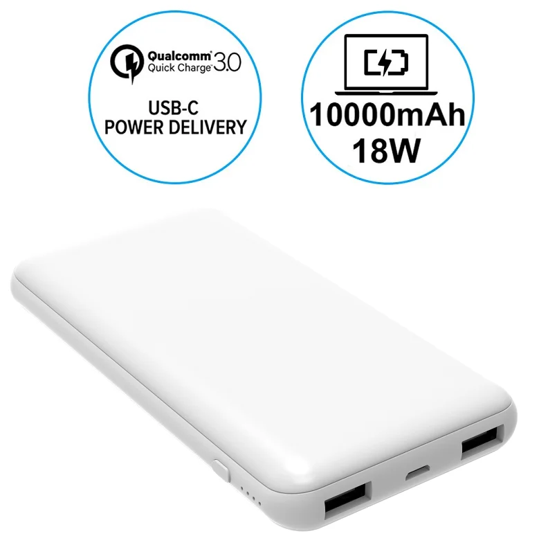 Fast Charging Type-C Pd External 10000mah Power Bank 18W For Laptop Power Bank For Mobile Phone - ANKUX.COM