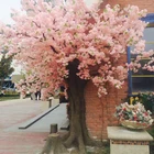 Silk Pink White Flower Plants Indoor Outdoor Wedding Centerpiece Decor Artificial Cherry Blossom Tree
