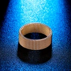 stainless steel woven elastic mesh ring simple mesh strap pattern fashionable men jewelry