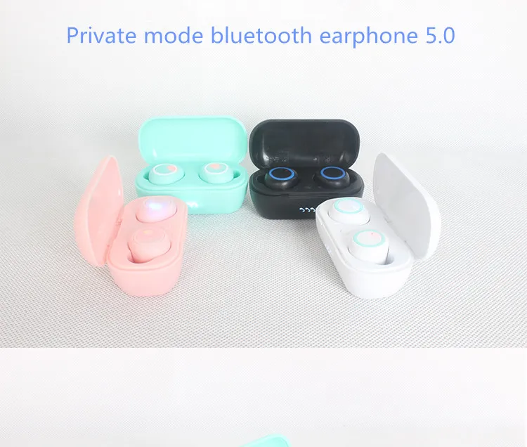 true wireless earbuds bluetooth 5.0 headset tws fingerprint touch bluetooth earphone