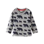 Cheapest Printed 100% Cotton Long Sleeve Animal Pattern Kids O-neck Boys T Shirts Clothes