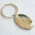 Custom design soft enamel fancy gold keychain with epoxy oval shape lovely toy