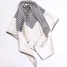Scarves Custom Logo Print 90x90 Customized Chiffon Square Silk Scarves 90 Cm Square Scarf