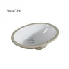 Bathroom ceramic vanities oval basin undermount sinks with overflow hole