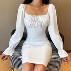 High Summer Dress Summer High End Design Fashion 2020 Summer White Women Mini Bodycon Dress