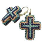 gold plated rosary clip on earrings 2020 women