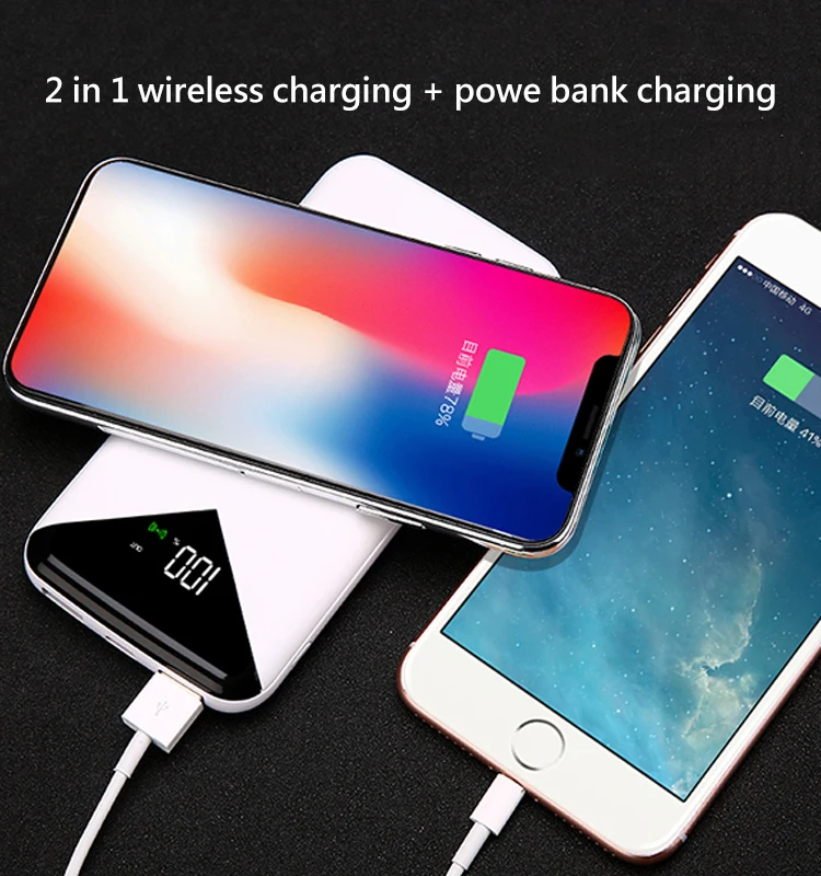 Fast charging wireless power banks 10000mah with logo customized - ANKUX.COM