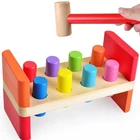 Wholesale Wooden Wholesale High Quality Learning Color Perseption Teaching Aids Wooden Knock Hammer Toy