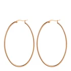 Hoop Gold Large Hoop 18K Gold Plating Thin Line Stainless Steel Oval Earrings For Women Wholesale E5476