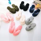 Fuzzy Comfortable Furry Spa House Slippers for ladies, Cozy Thongs Slip On Flip Flops Women Faux Fur Slipper