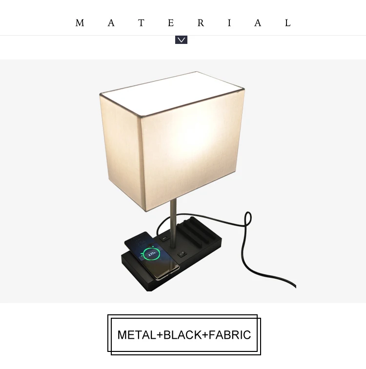 Wholesale Nordic Modern Decoration Bedroom LED Metal Fabric Table Lamp