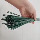 Green painted 30cm florist stem wire for artificial flower making