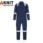 Blue good quality NFPA2112 100% cotton woven flame retardant overalls for safety