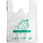factory sale eco friendly shopping bag 100% compostable plastic degradable carry bag with DIN EN 13432