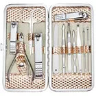 Professional Nail Care kit Manicure Grooming Set with Travel Case 12 pcs in 1 Rose Gold