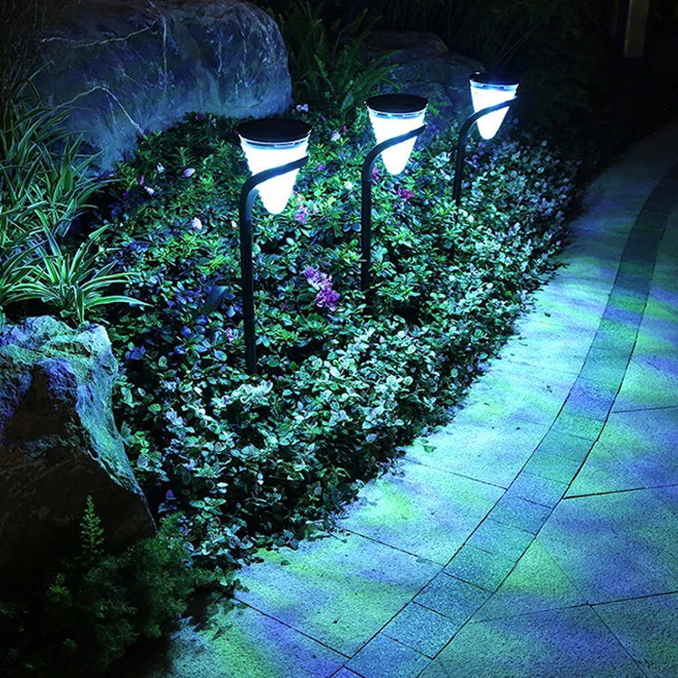 户外ip65防水无线rgb太阳能发电景观照明灯,用于花园地面草坪步道