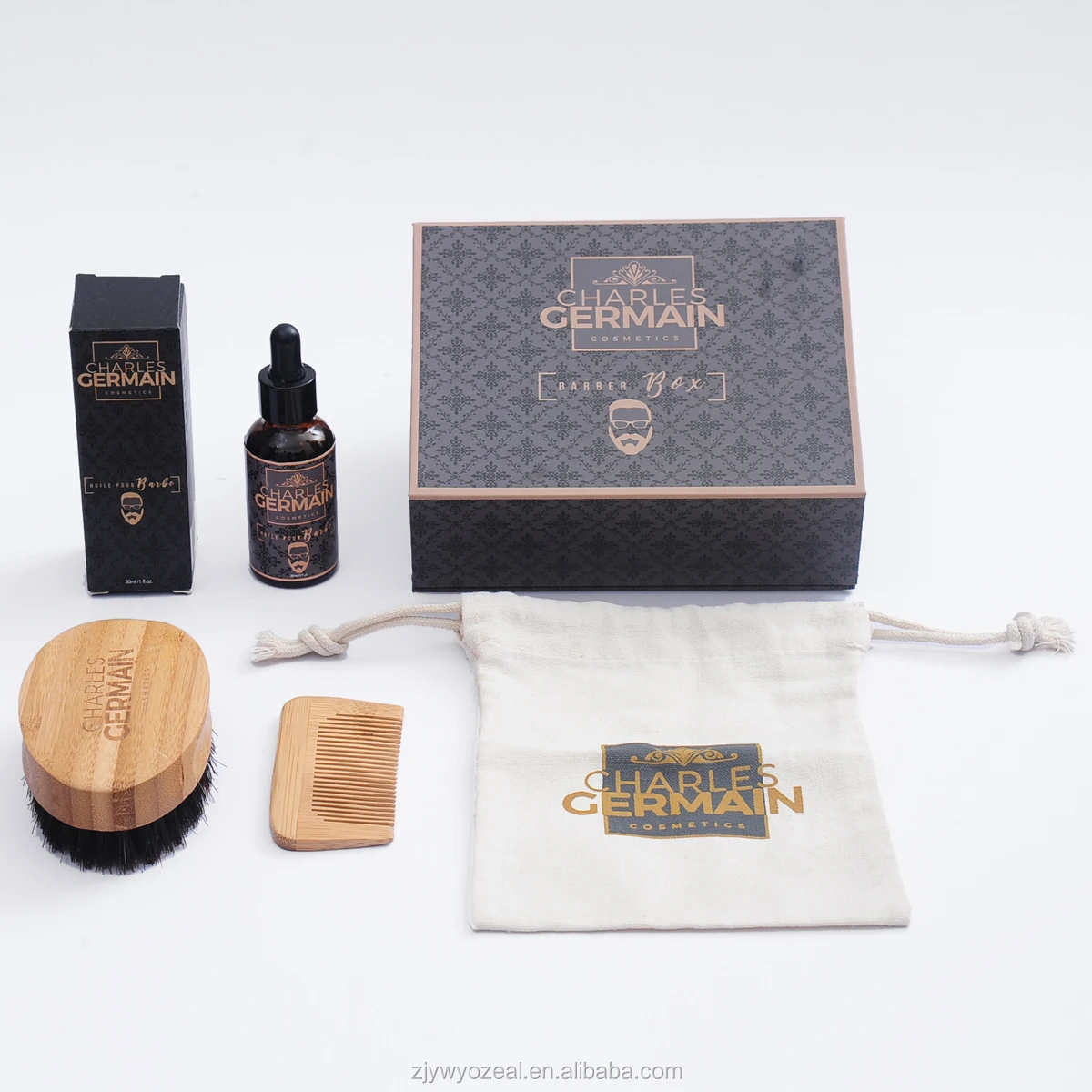 oem beard care kit wooden beard grooming kit for men