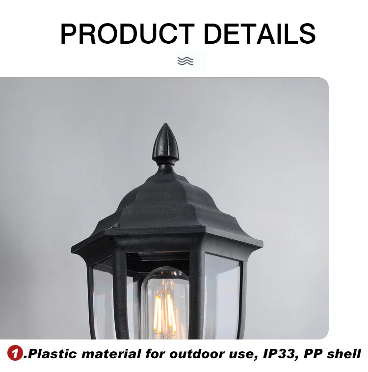 Wholesale Spot Luxury Black Outdoor Garden Balcony Decor Wall Lamp