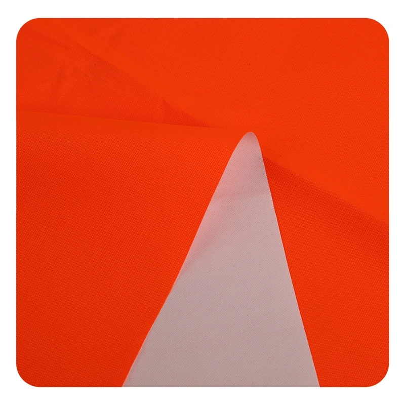 Polyester Oxford 300d Fabric Pu Coated Ripstop Fabric Fluorescent