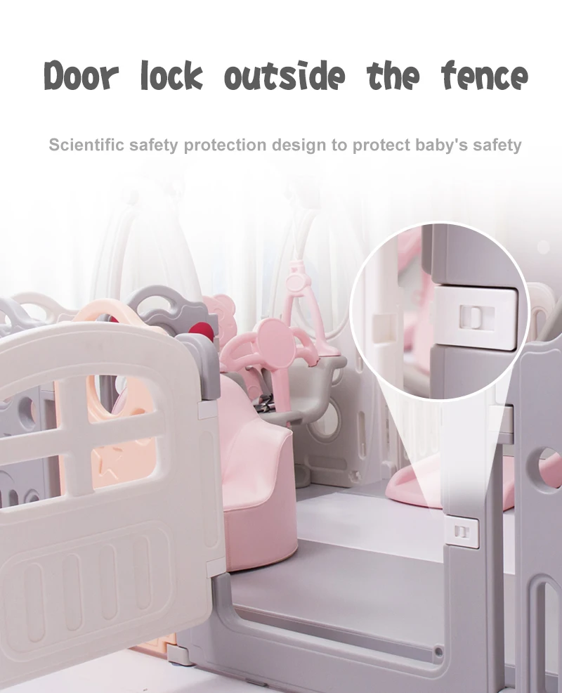 Feelkids High Quality Plastic Children's Playpen with Fence Portable Design for Bedroom & Living Room Use details