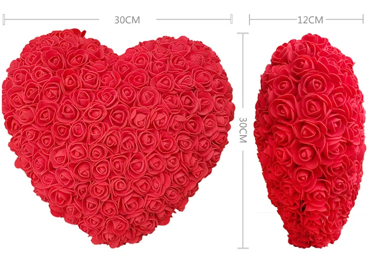 valentine days 30cm heart shape rose artificial foam flower with