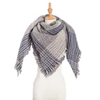 Wholesale high quality wrap shawl blanket sell women cashmere large square tartan thick chiffon scarf acrylic