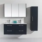 China Supplier Top Quality Modern Black Double Bathroom Furniture Cabinet Vanity Drawer