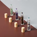 Gem Stone Natural Wholesale Healing Gem Crystal Chips Stone 10 Ml Glass Essential Oil Roller Bottles