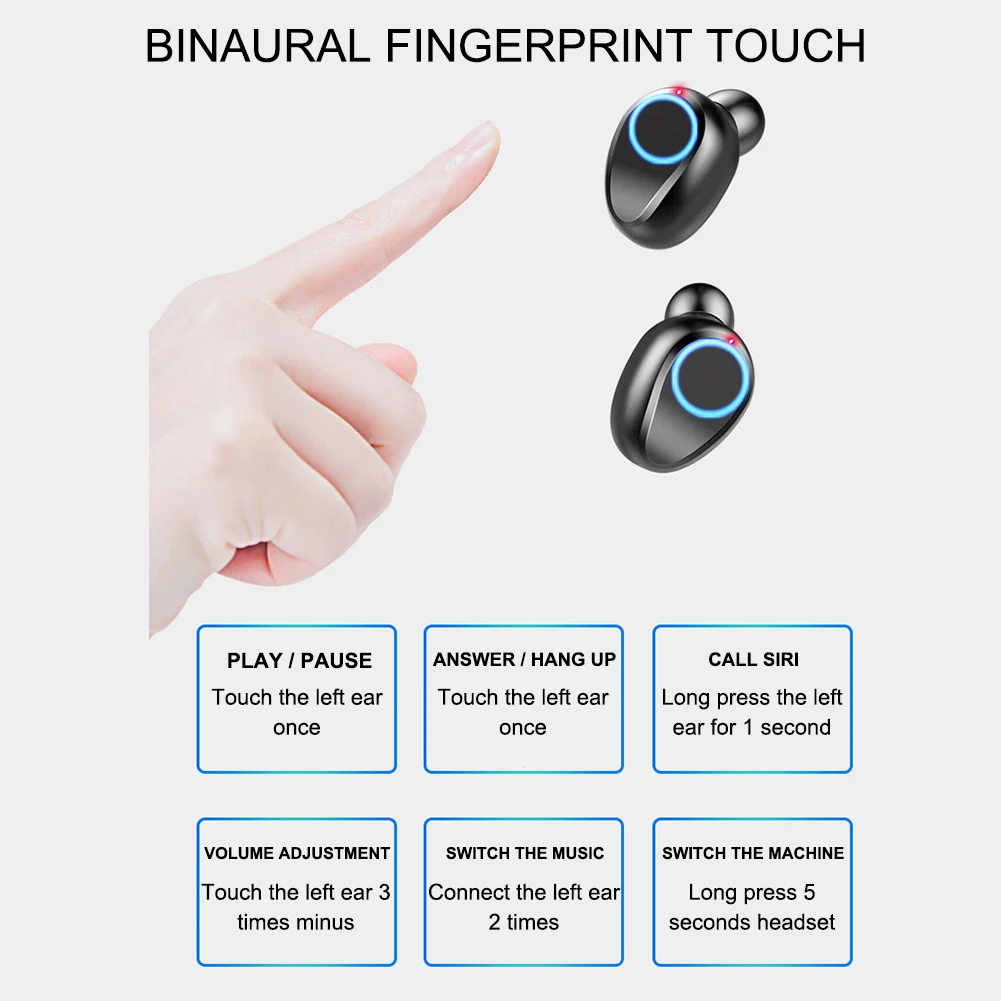 F9 TWS 8D HIFi Noise Cancelling Headset Game No Delay Bluetooth Invisible Earphone - ANKUX.COM