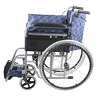 Steel frame foldable easy care basic elder wheelchair