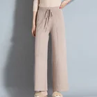 Women Lady Korea style High waist pants causal solid Autumn Winter Trousers long loose Ankle length wide leg pants